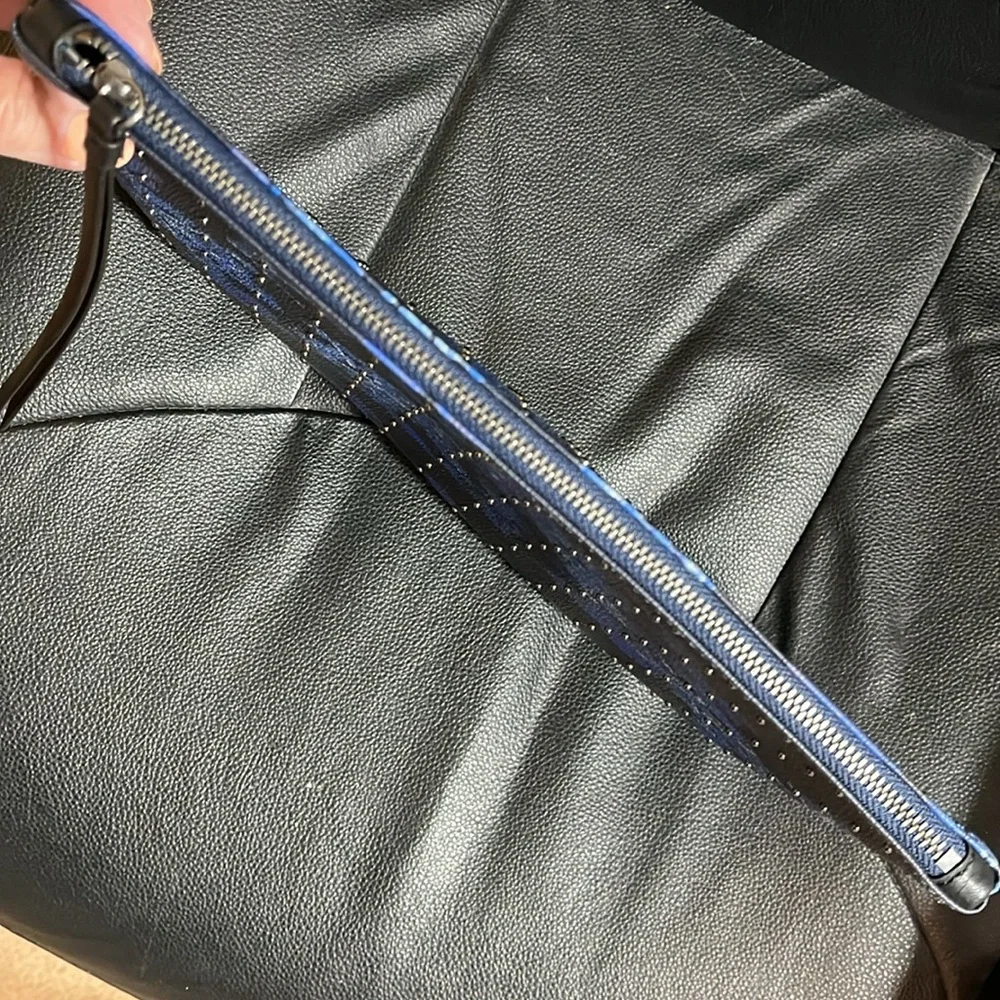Tablet Sleeve, Banana Republic XLarge Zip Clutch,Floral Navy/Black Vegan Leather